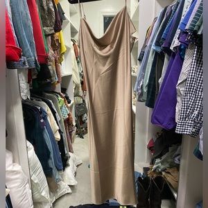 Boutique, champagne, slip dress size L